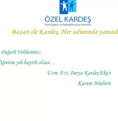 Kurum Müdürümüz Derya Kardeş Ekici'nin Yeni Eğitim ve Öğretim Yılı Mesajı
